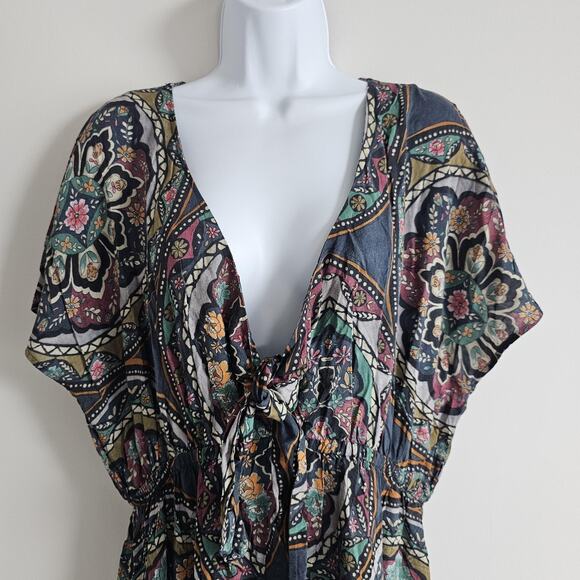 Johnny Was Dress Womens XXL Spezia Boho Floral Tie Front Coastal Fairy Romantic - Picture 10 of 10